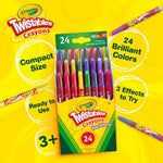 Crayola Twistables Crayons (24ct), Special Effects Crayons, No Sharpening Coloring Supplies