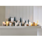Bee & Willow 31-Piece LED Village Set with Timer Tea Lights in White/Green
